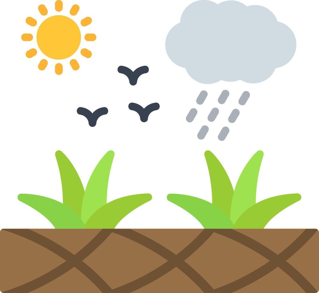 Xeriscaping Flat Icon vector