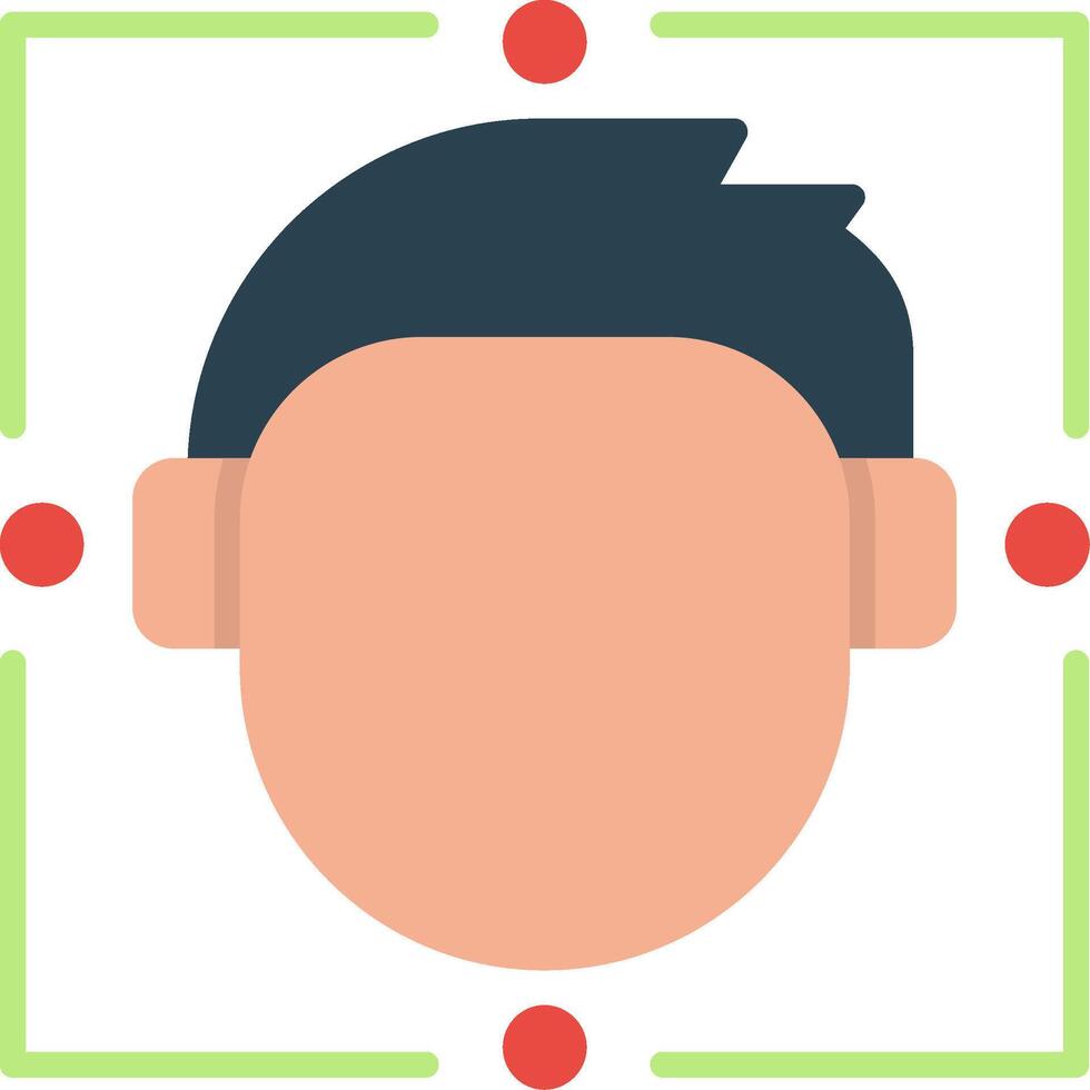 Face Scan Flat Icon vector