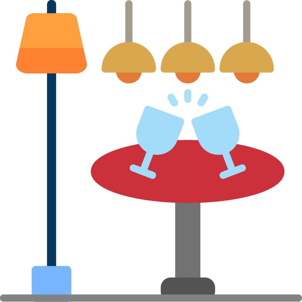 Glass Table Flat Icon vector