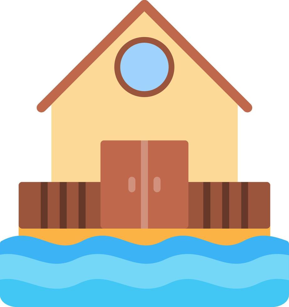 Beach Hut Flat Icon vector