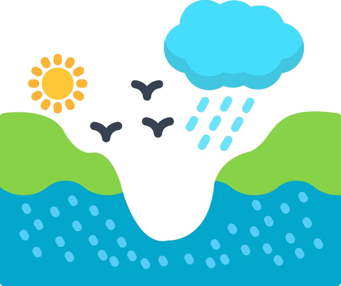 Catchment Flat Icon vector