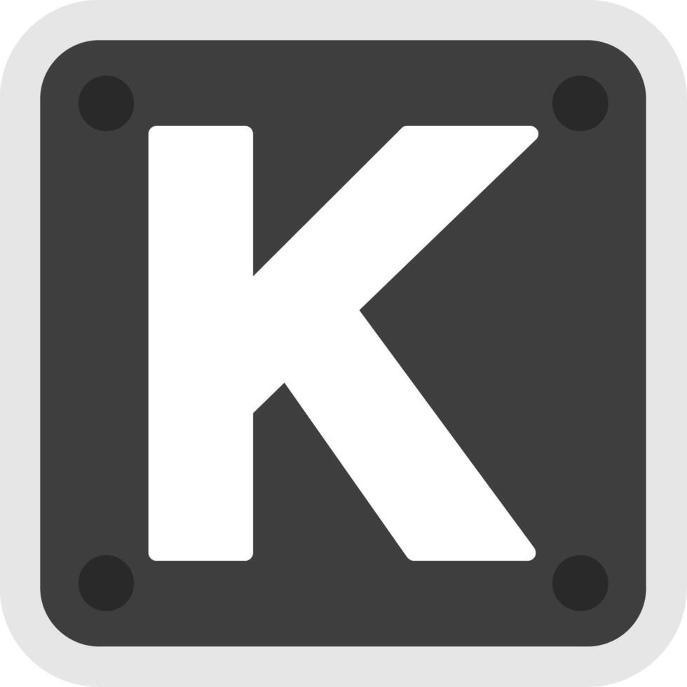 Letter K Flat Icon vector