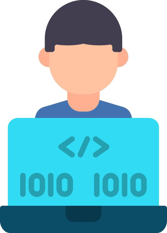Programmer Flat Icon vector
