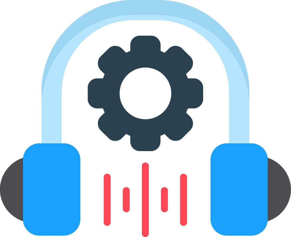 Audio Headset Flat Icon vector