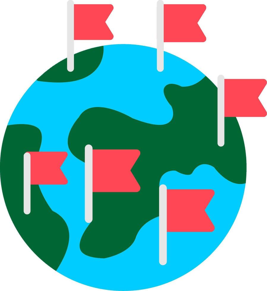 Globe Earth Flat Icon vector