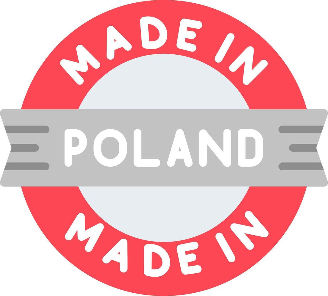Made In Poland Flat Icon vector