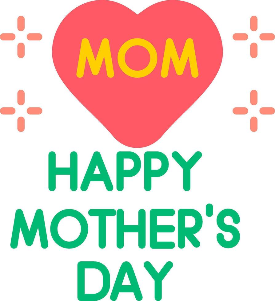 Happy Mothers Day Flat Icon vector