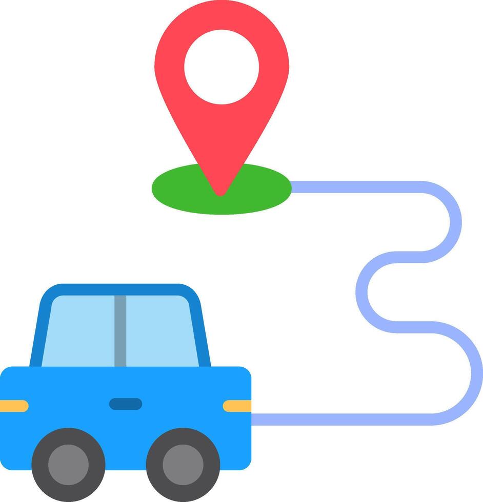 Route Flat Icon vector