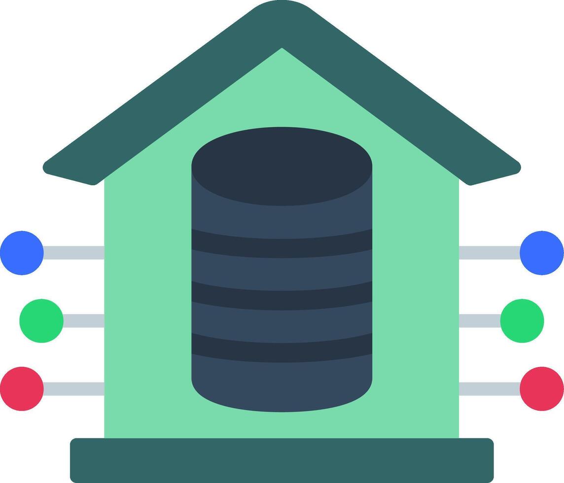 Data Warehouse Flat Icon vector