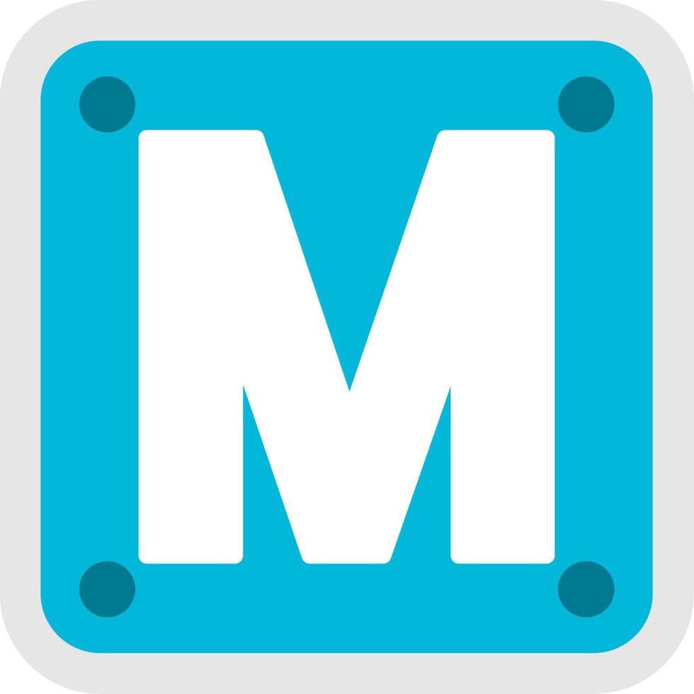 Letter M Flat Icon vector