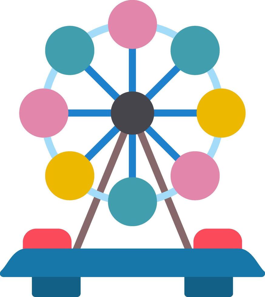 Ferris Wheel Flat Icon vector