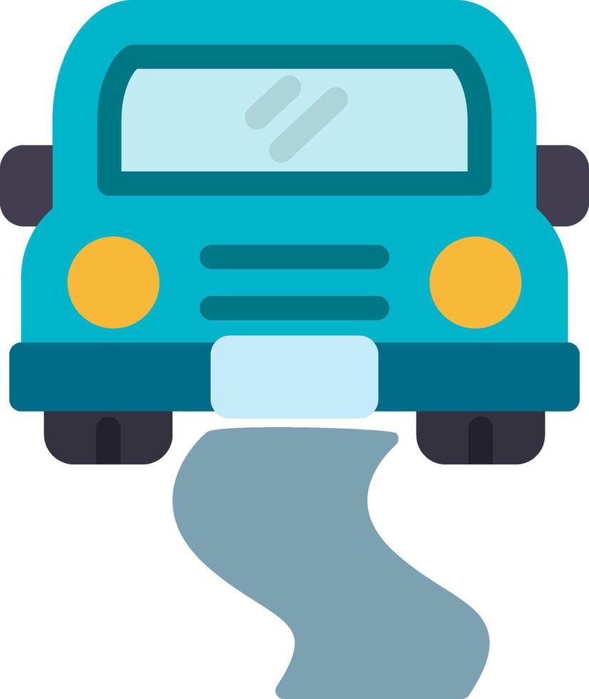 Slippery Road Flat Icon vector
