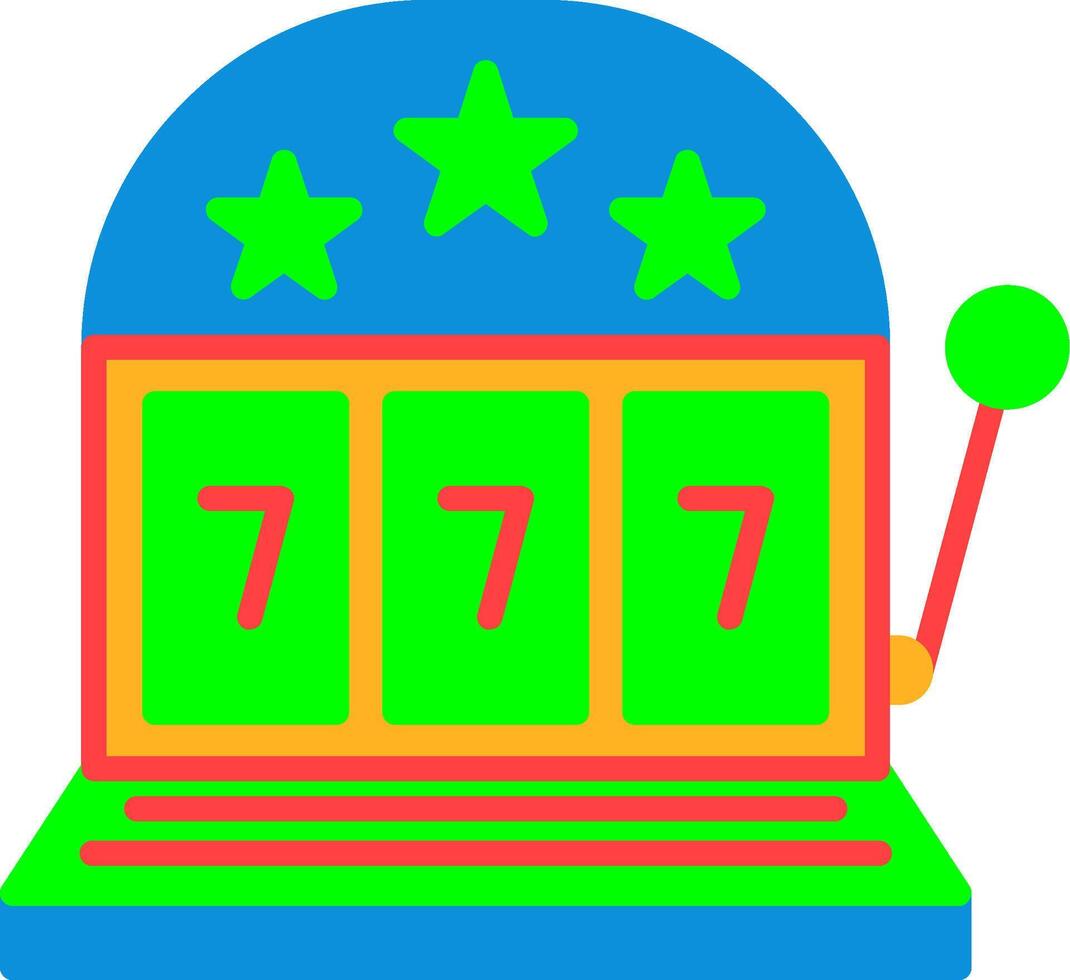Slot Machine Flat Icon vector
