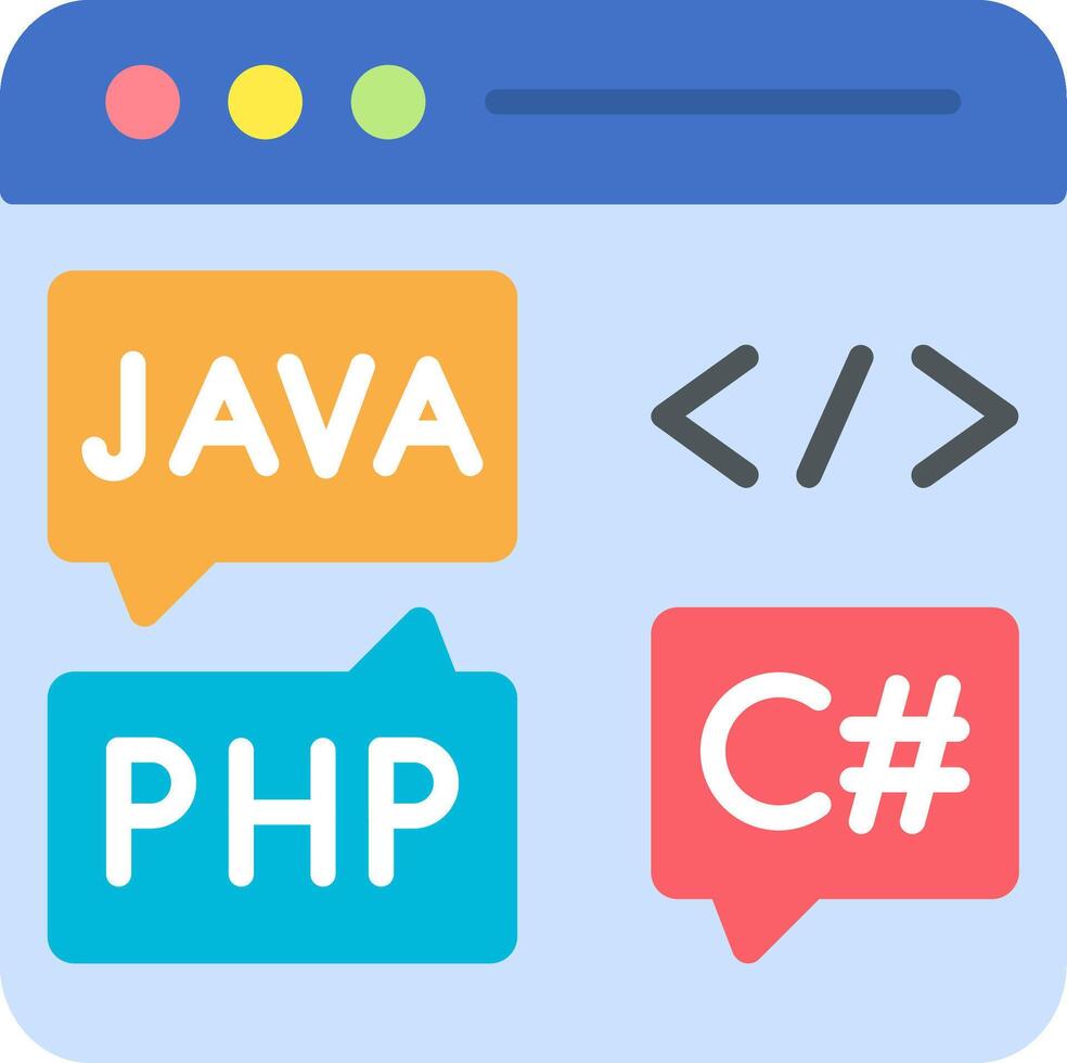 coding language Flat Icon vector