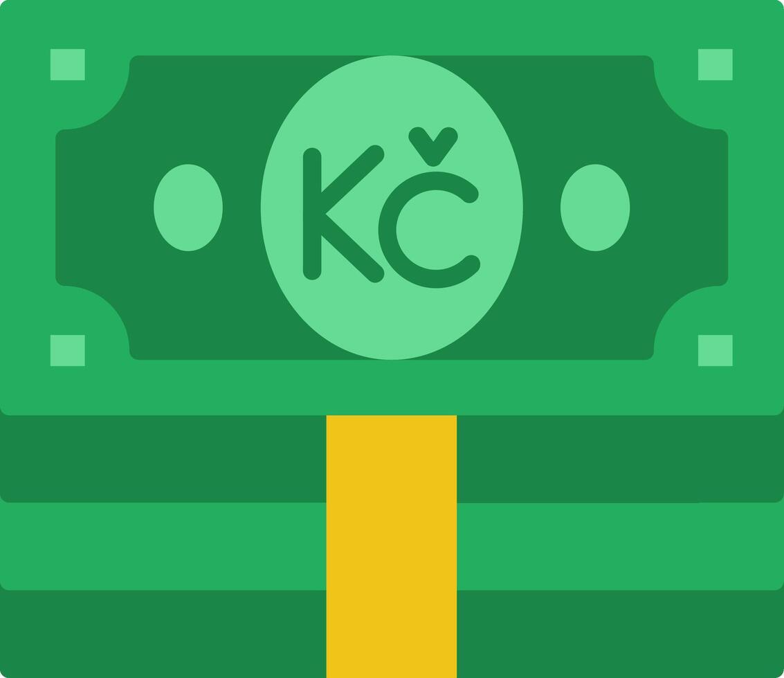 Czech Koruna Flat Icon vector