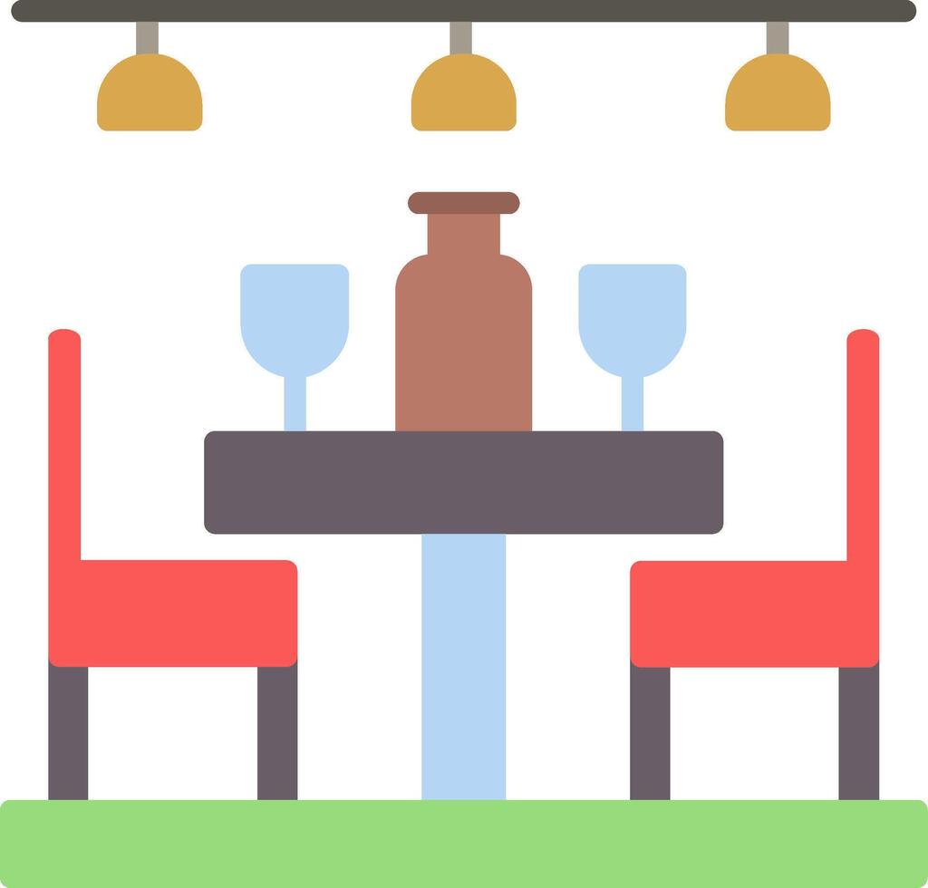 Dining Table Flat Icon vector
