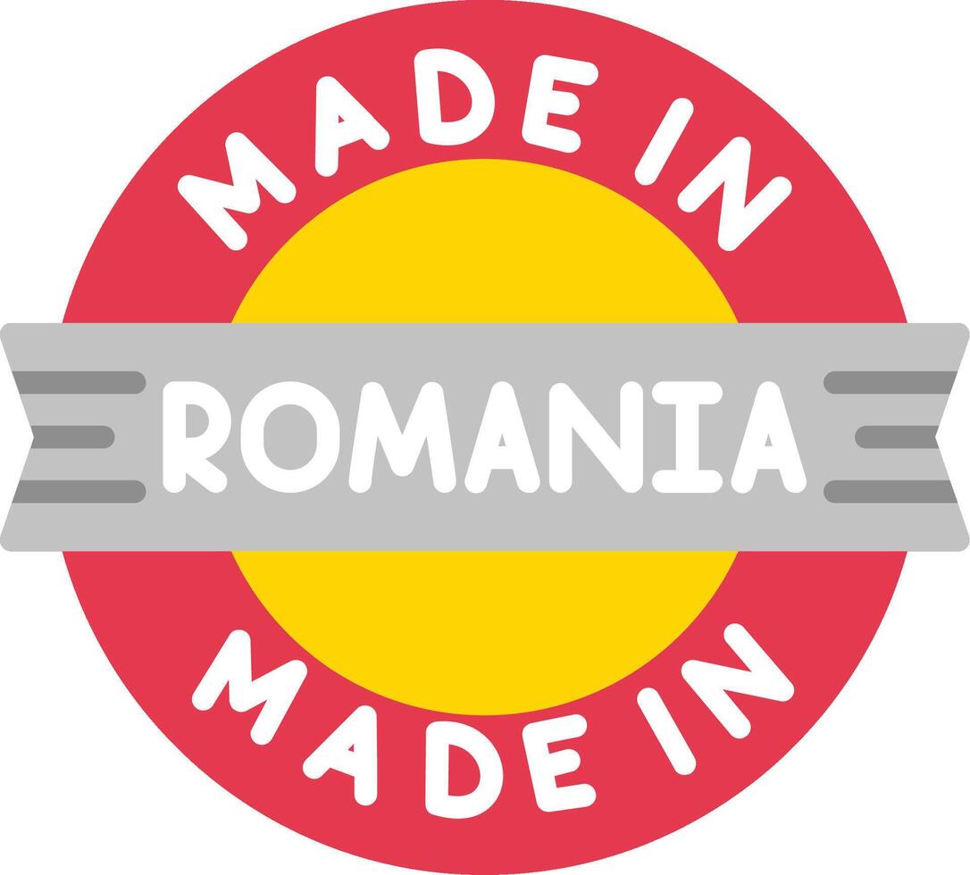 Made In Romania Flat Icon vector
