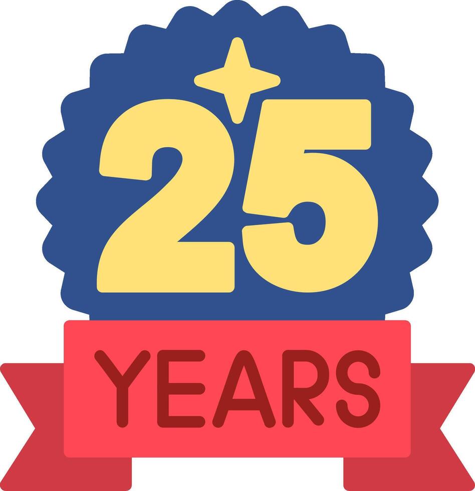25 Anniversary Flat Icon vector