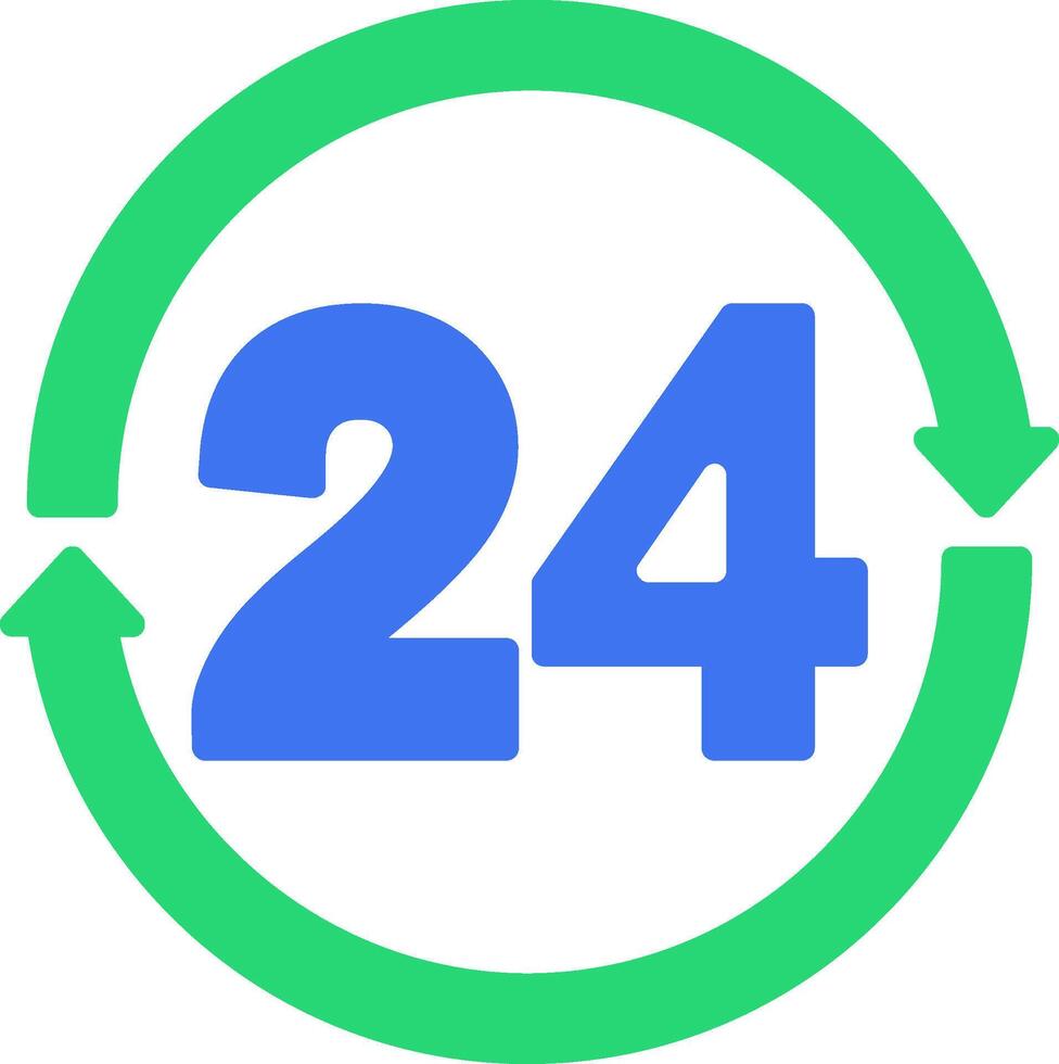 24 Hours Flat Icon vector
