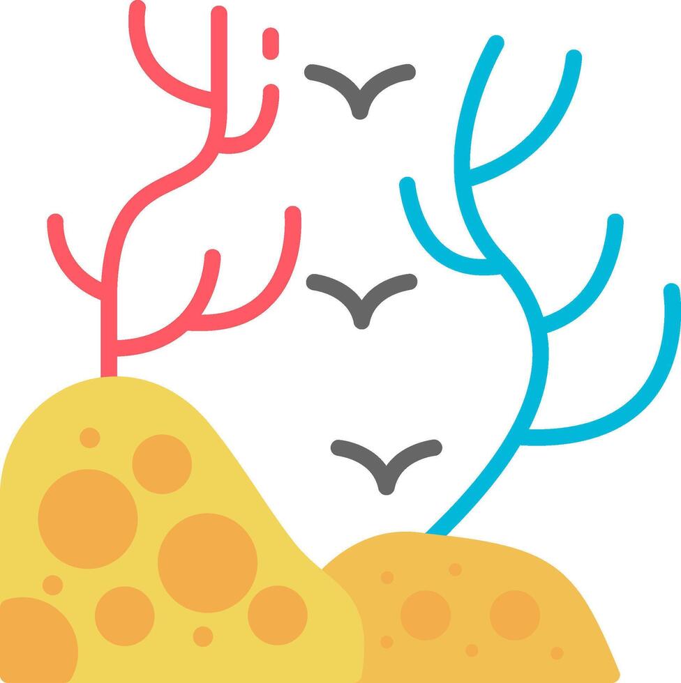 Coral Reef Flat Icon vector