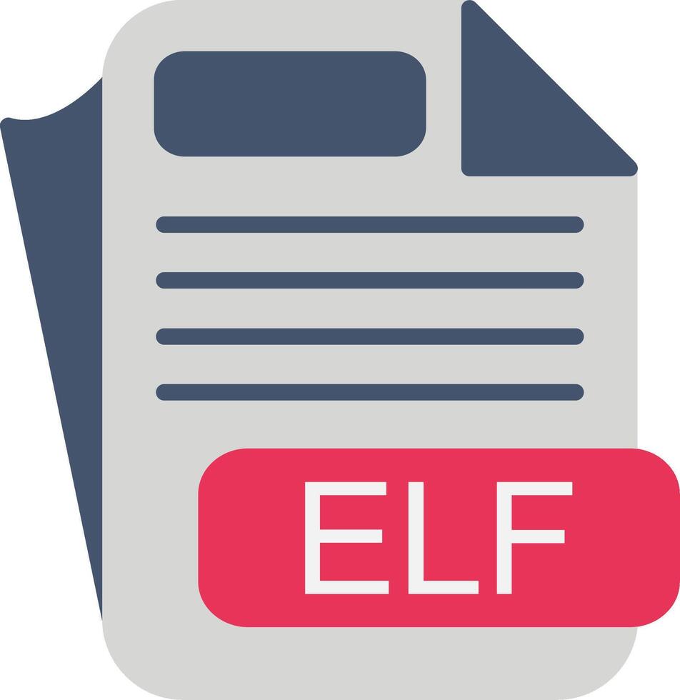 ELF File Format Flat Icon vector