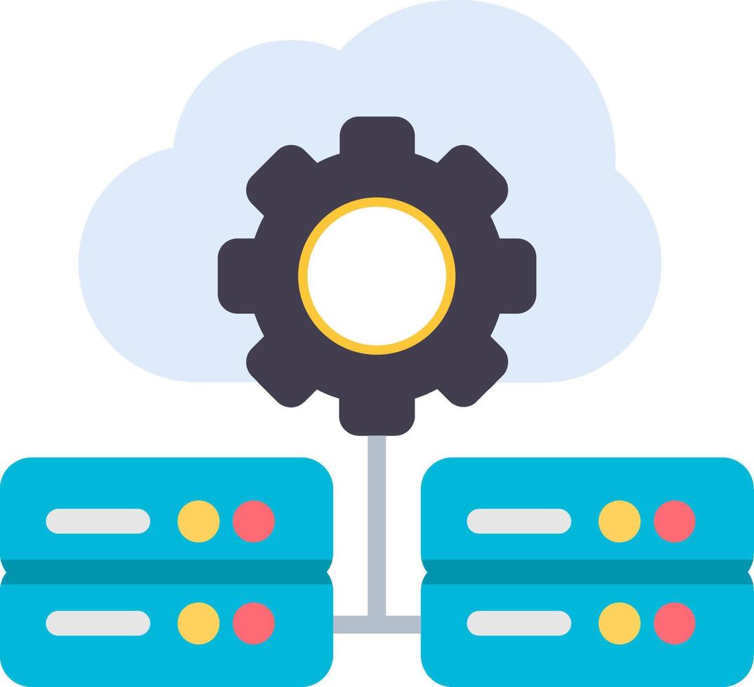 Cloud Server Flat Icon vector