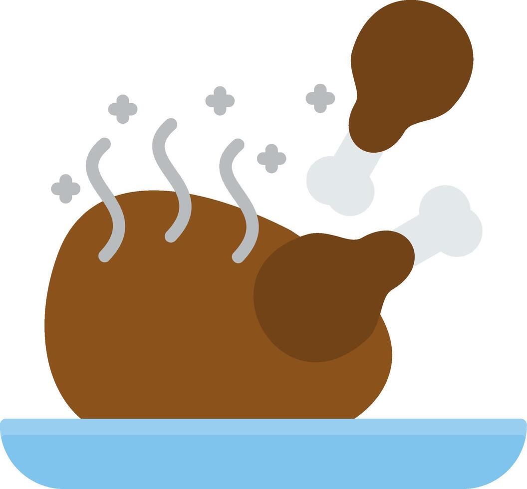 Fried Chicken Flat Icon vector