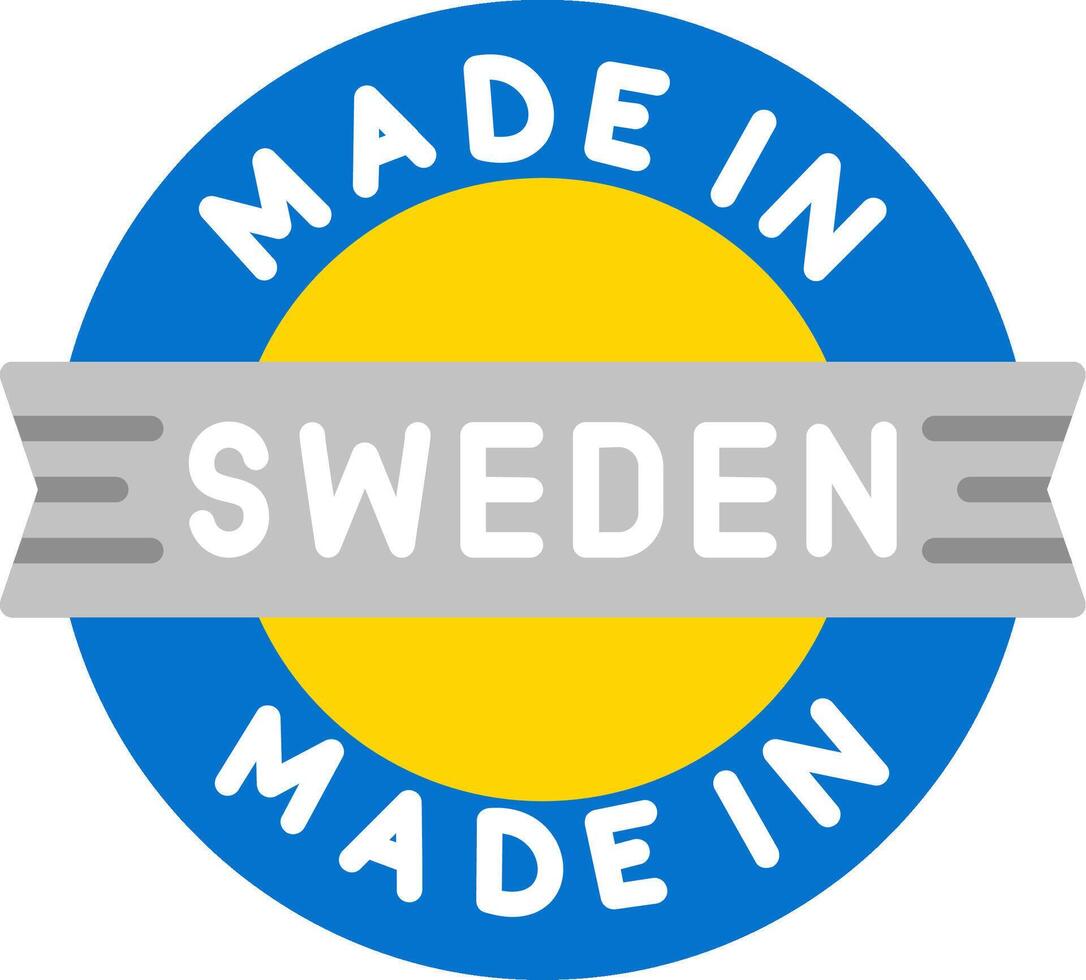 Made In Sweden Flat Icon vector