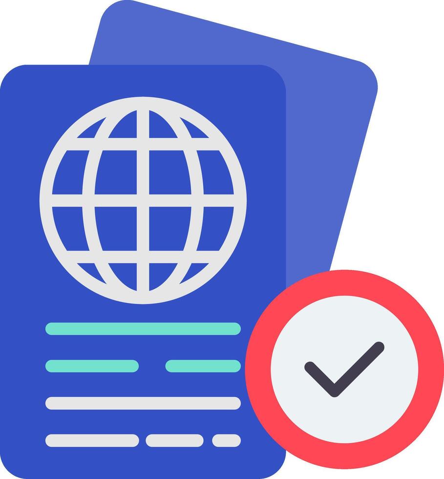 Passport Control Flat Icon vector