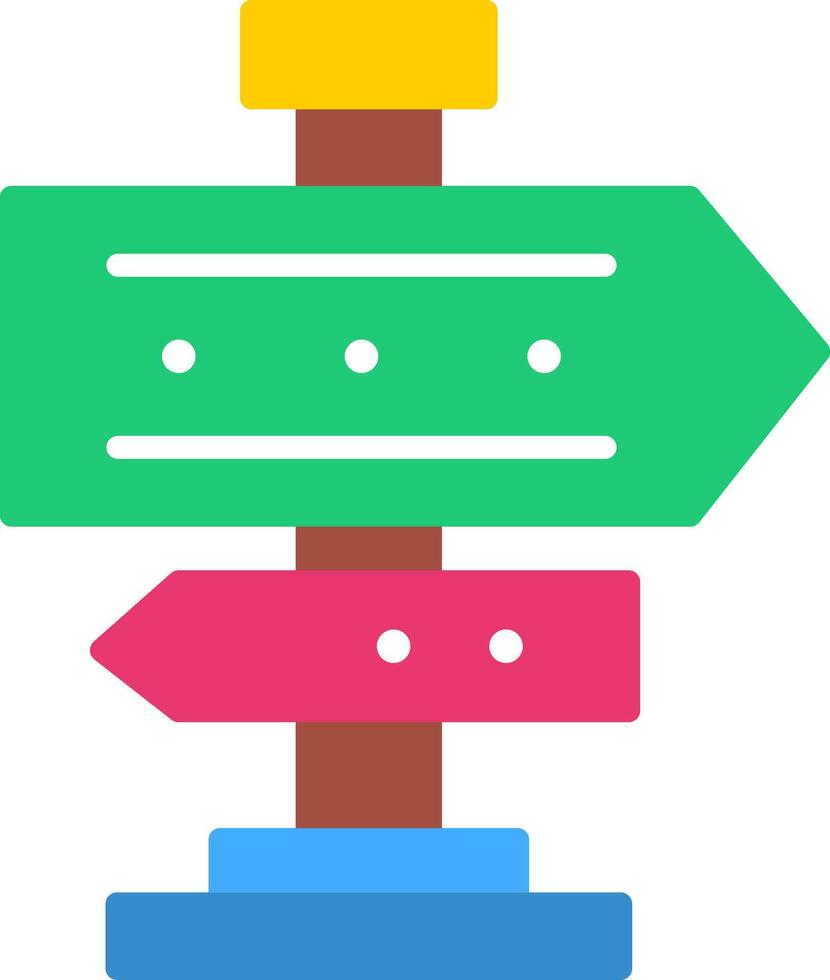 Road Sign Flat Icon vector