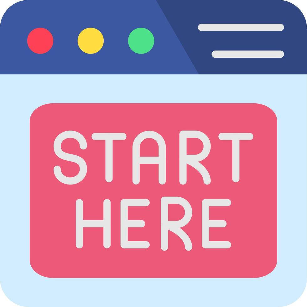 Start Here Flat Icon vector