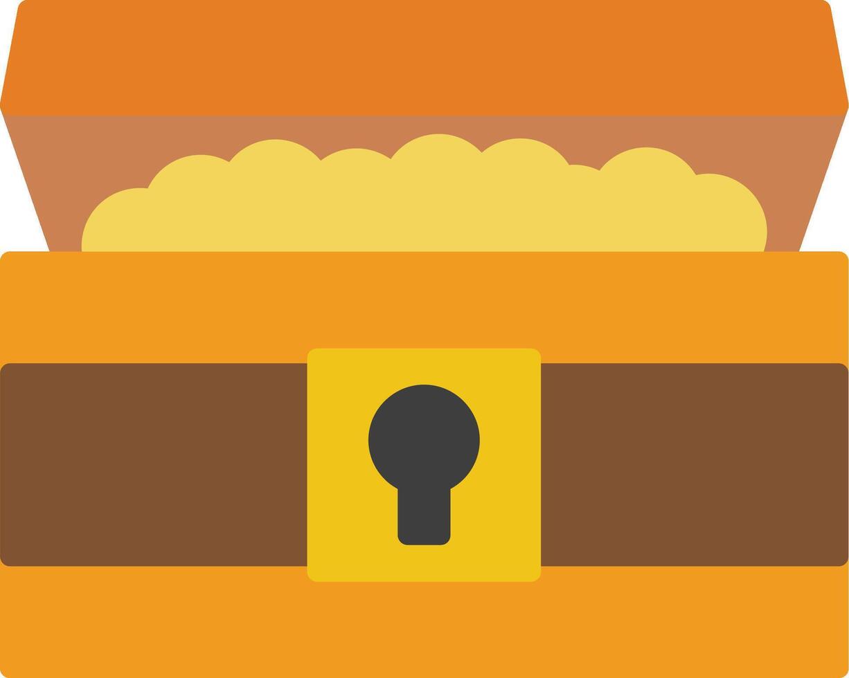Treasure Chest Flat Icon vector