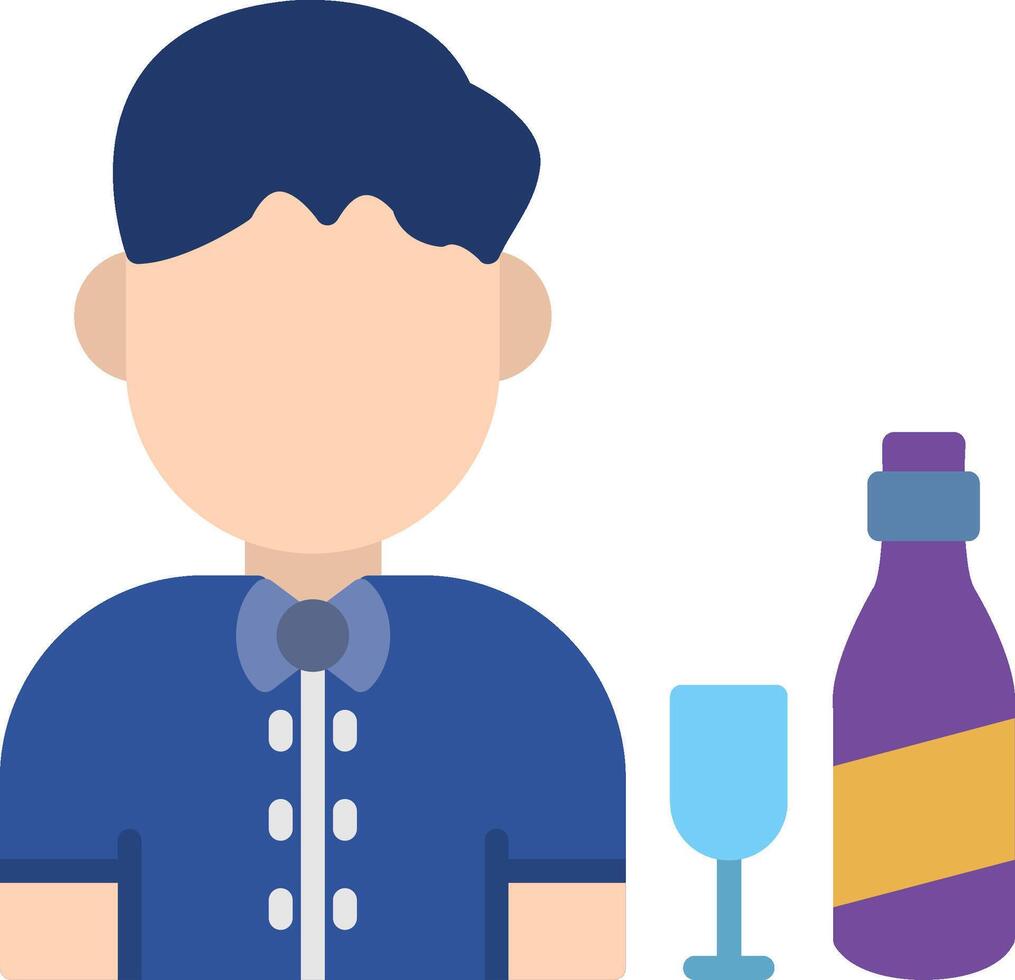 Bartender Flat Icon vector
