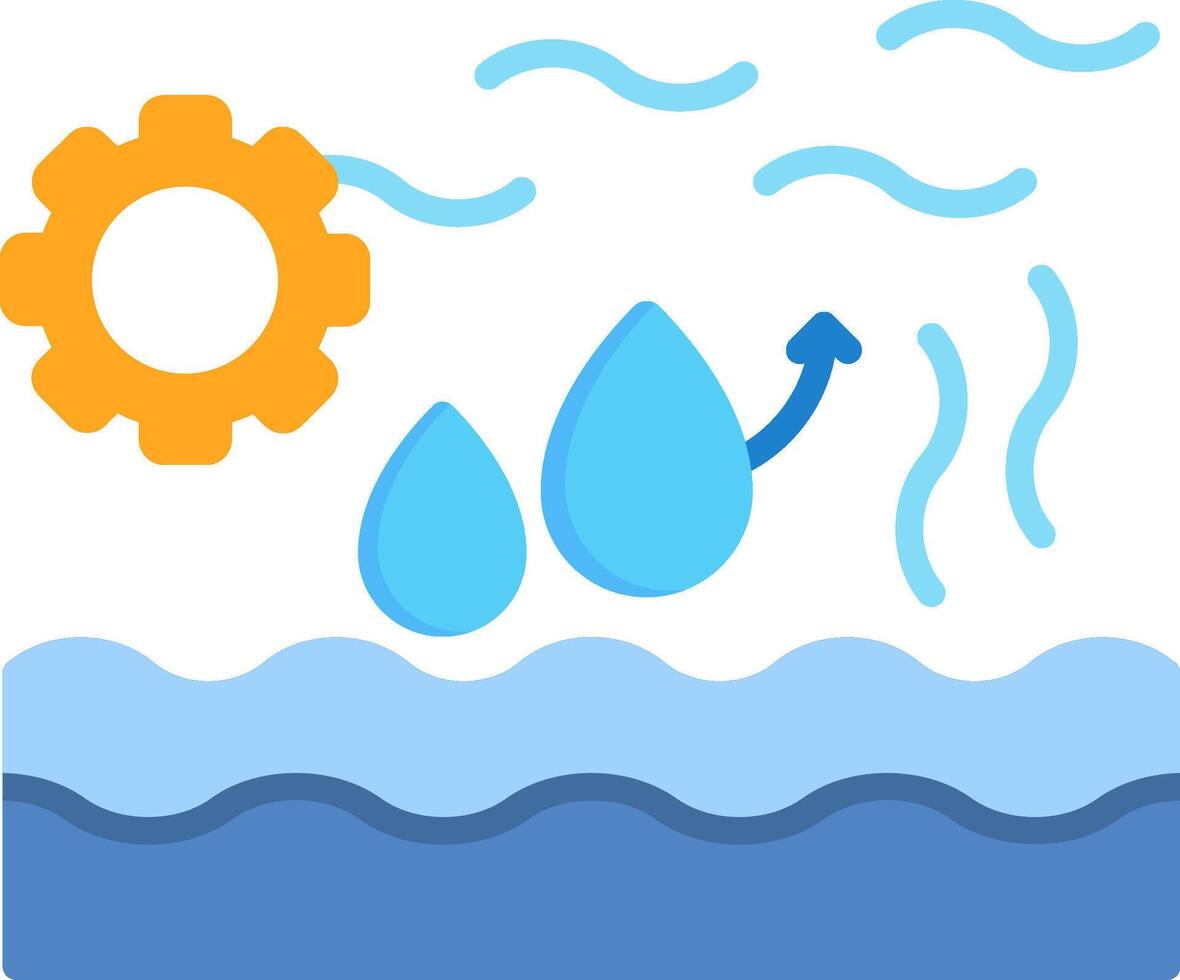 Evaporation Flat Icon vector