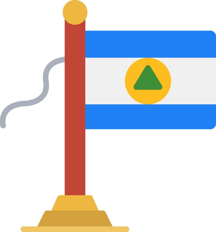 Nicaragua Flag Flat Icon vector