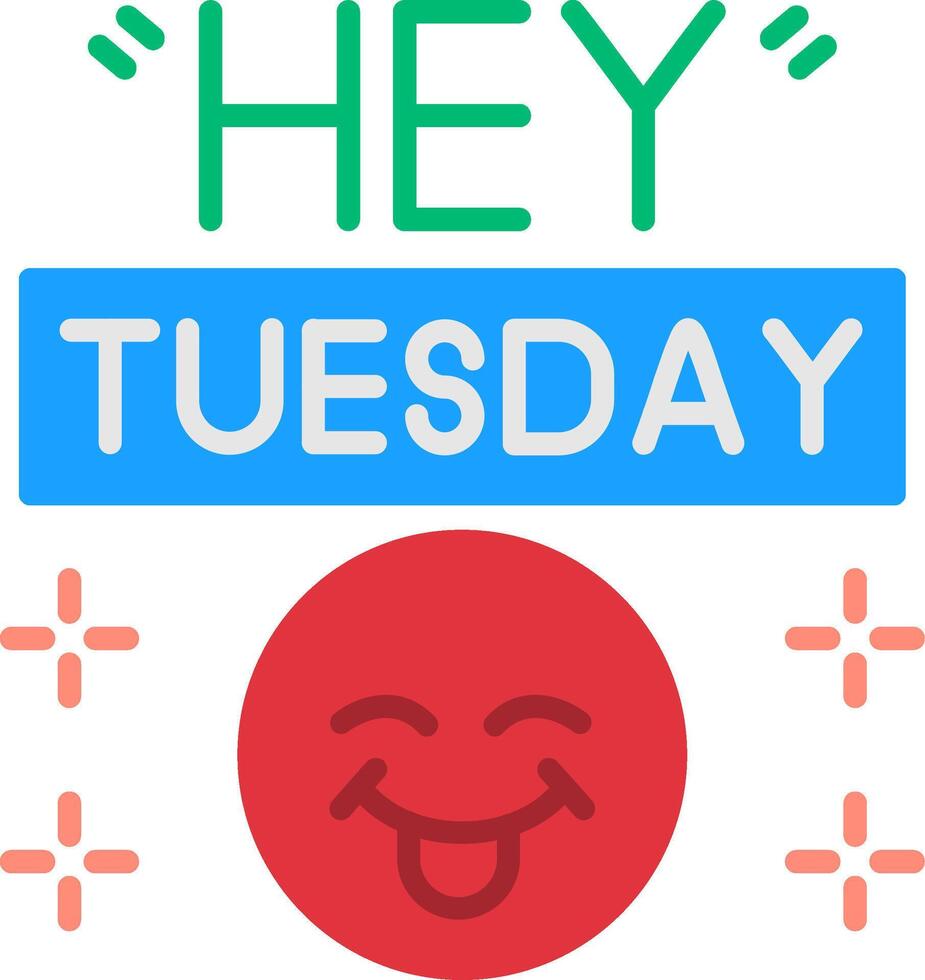 Tuesday Flat Icon vector