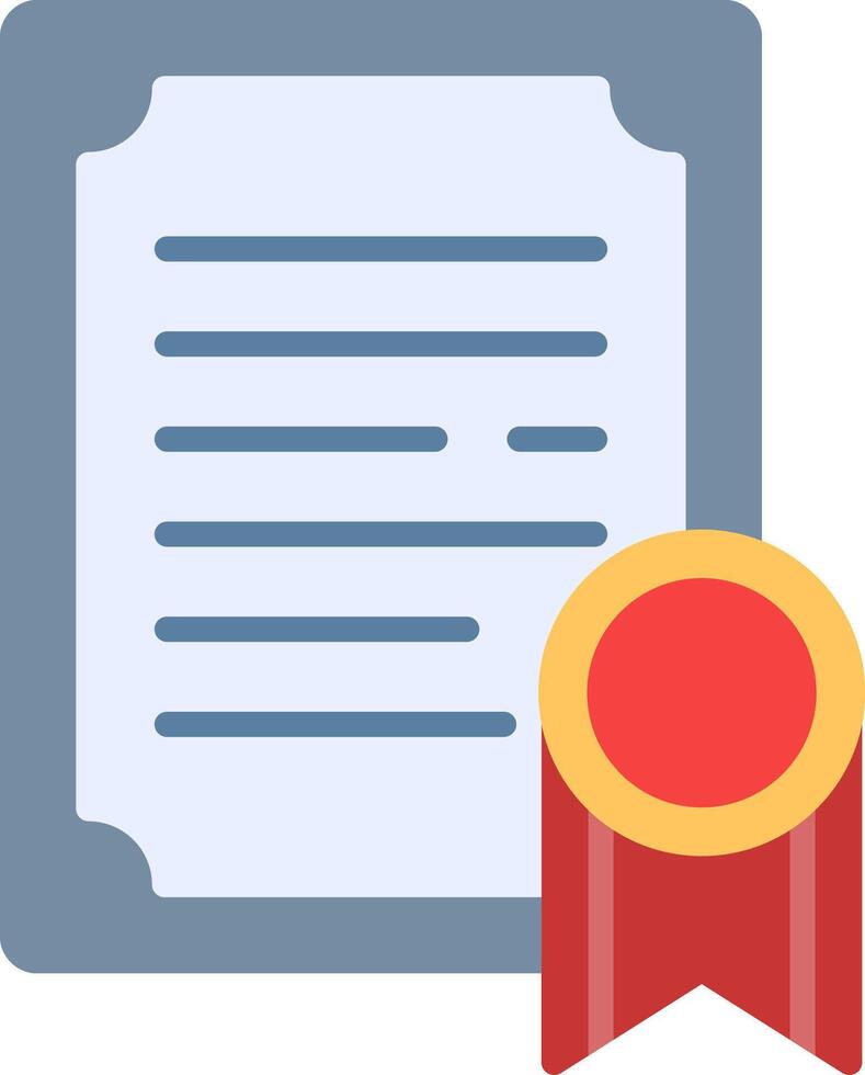 Certificate Flat Icon vector