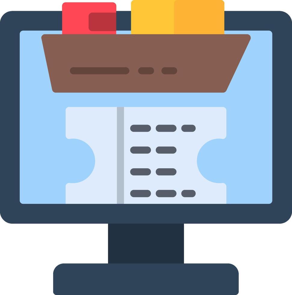 Electronic Ticket Flat Icon vector