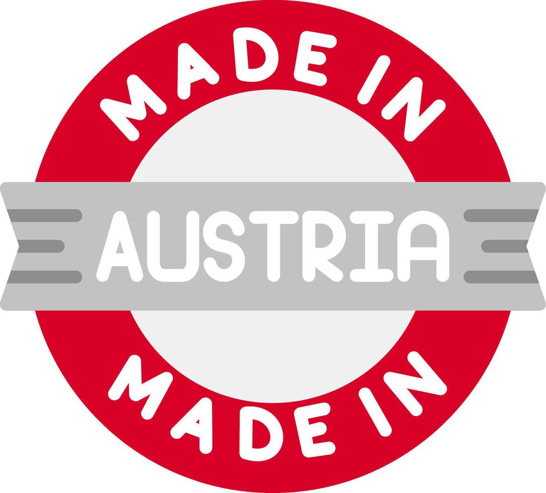 Made In Austria Flat Icon vector