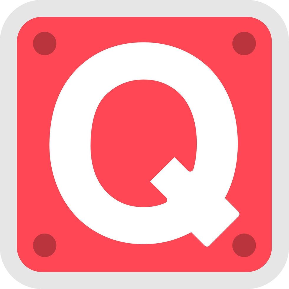 Letter Q Flat Icon vector