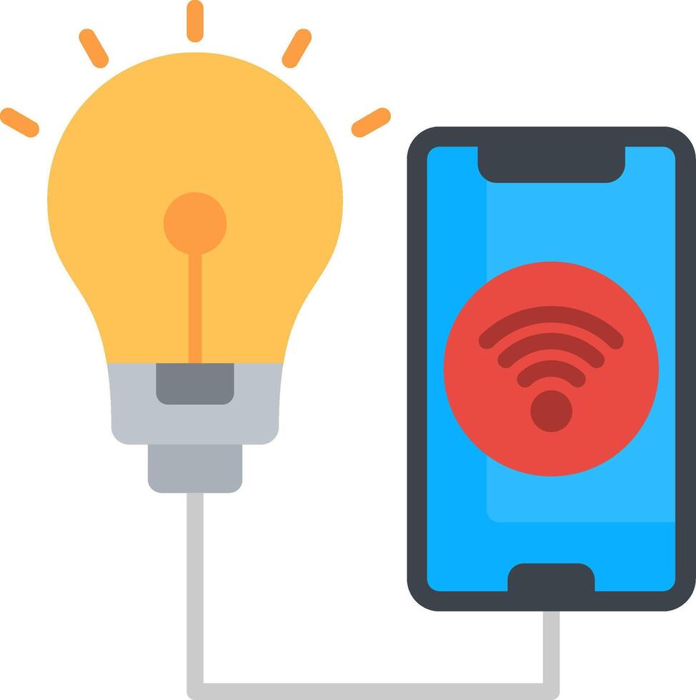 Smart Bulb Flat Icon vector