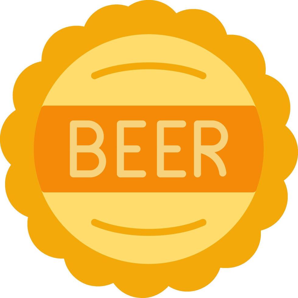 Beer Cap Flat Icon vector
