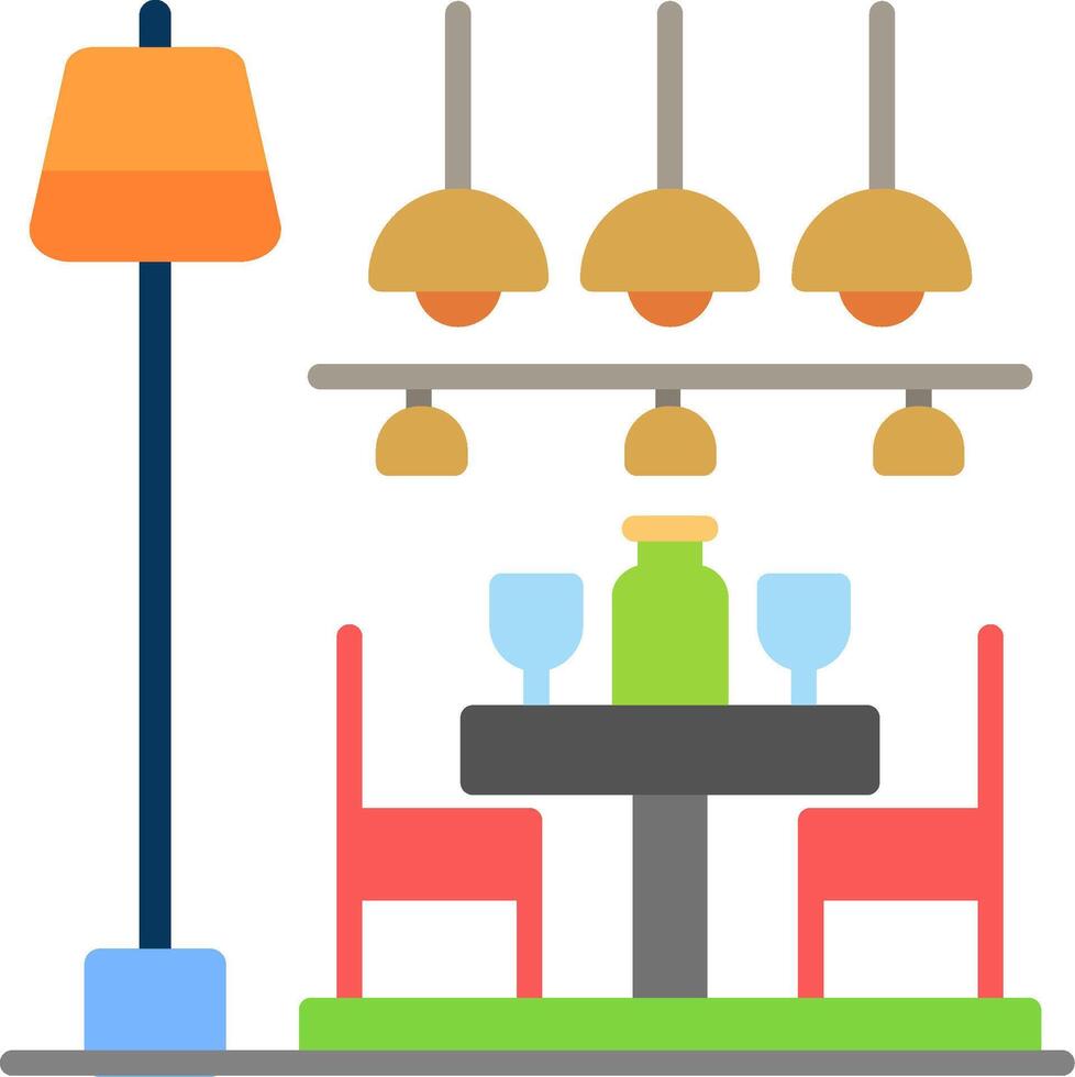 Dining Table Flat Icon vector