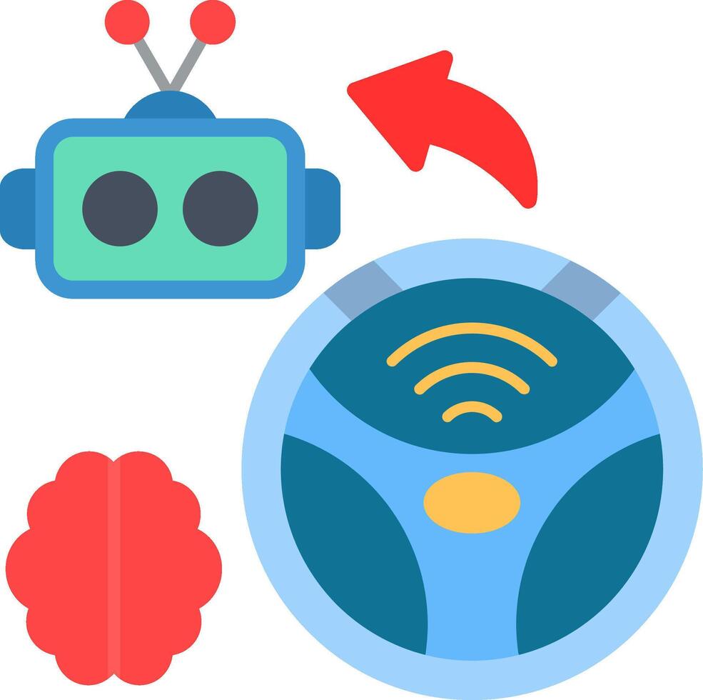 Self Driving Flat Icon vector