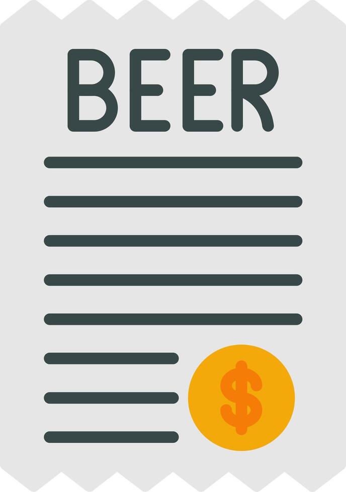 Beer Bill Flat Icon vector