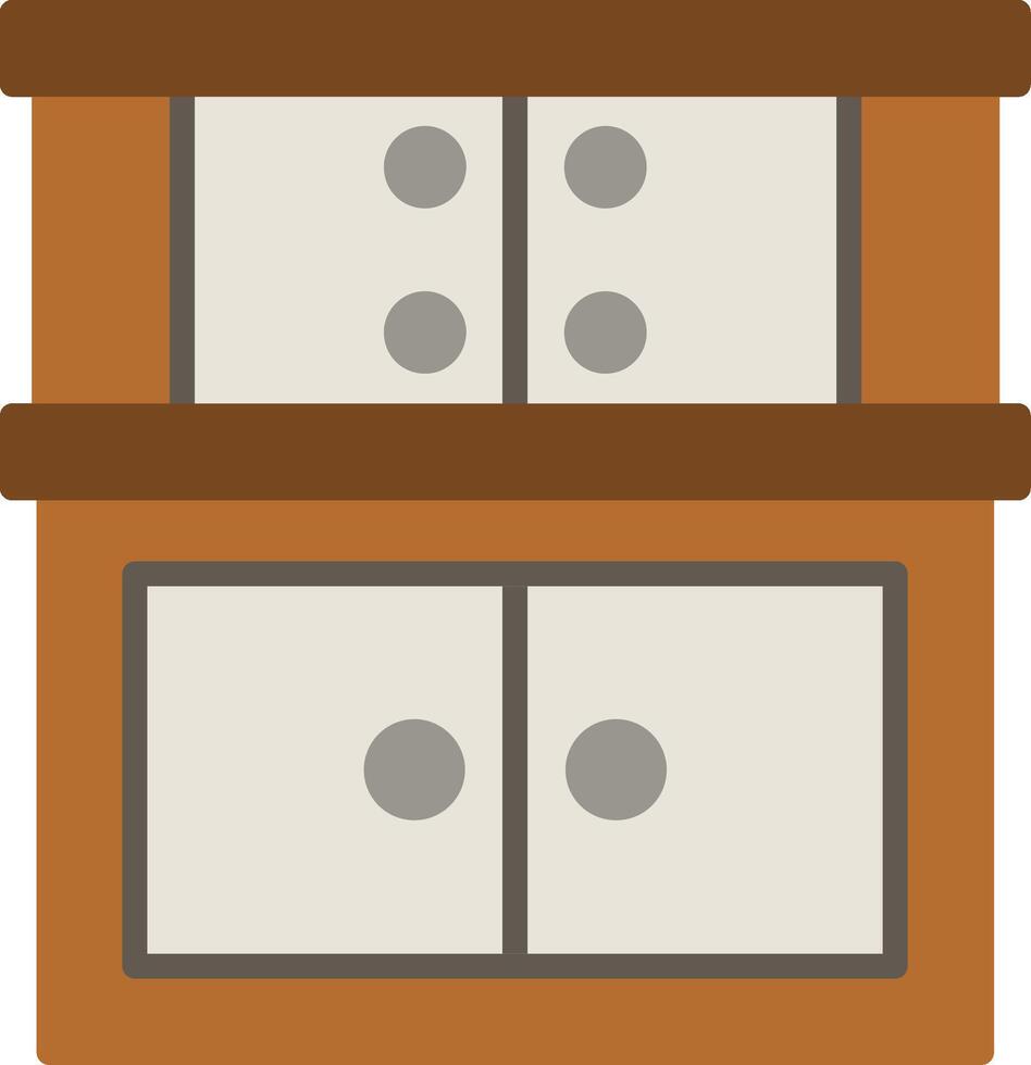 Cabinet Flat Icon vector