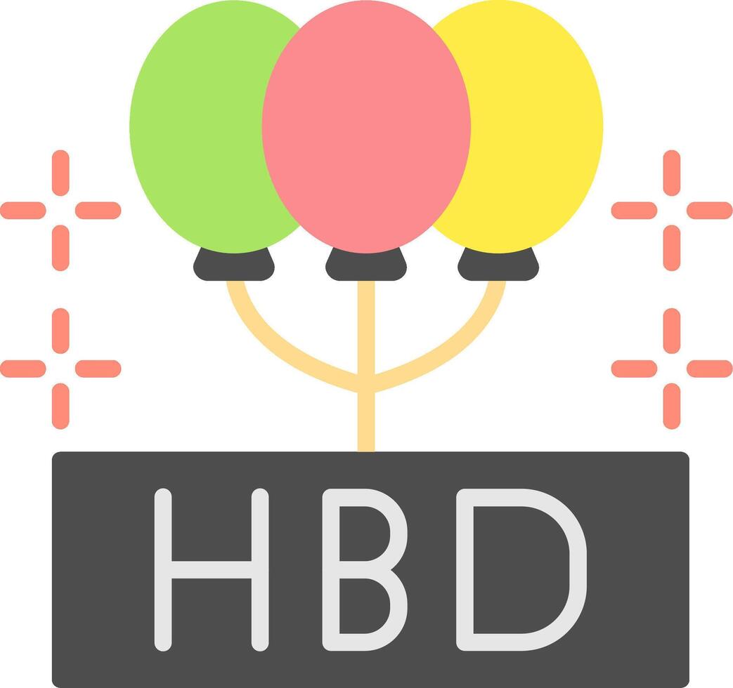 Happy Birthday Flat Icon vector