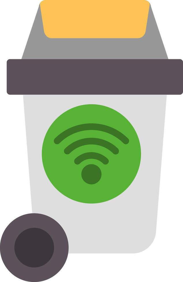 Smart Trash Flat Icon vector