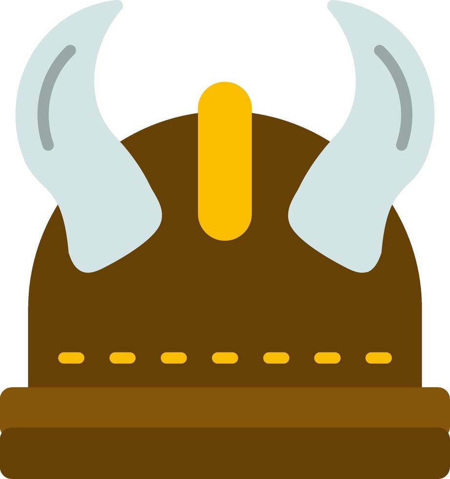 Viking Helmet Flat Icon vector