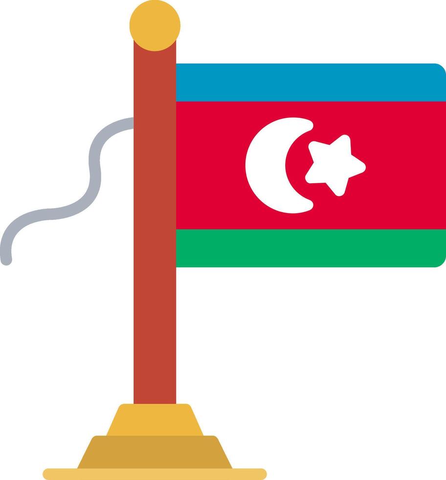 Azerbaijan Flag Flat Icon vector
